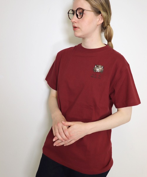 「haupia」 半袖Tシャツ MEDIUM スモークピンク レディース_画像4
