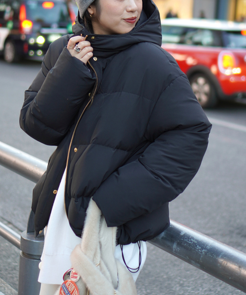 EVERYDAY I LIKE. コート アウター フードダウンジャケット(ブラック