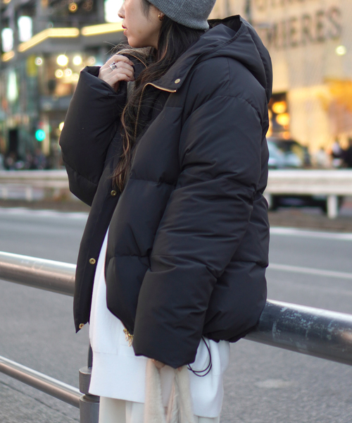 EVERYDAY I LIKE. コート アウター フードダウンジャケット(ブラック