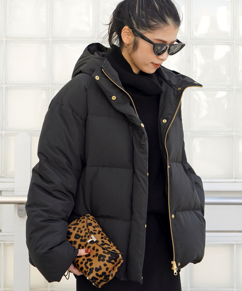 EVERYDAY I LIKE. コート アウター フードダウンジャケット(ブラック