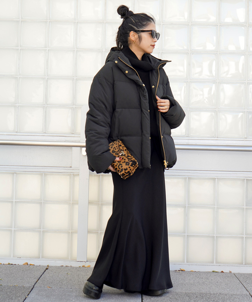 EVERYDAY I LIKE. コート アウター フードダウンジャケット(ブラック