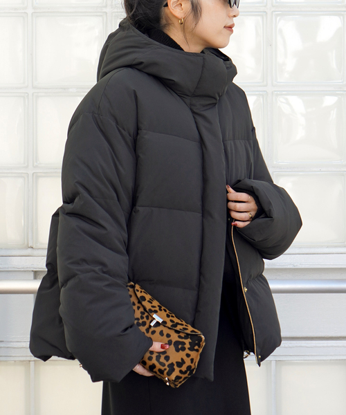 EVERYDAY I LIKE. コート アウター フードダウンジャケット(ブラック