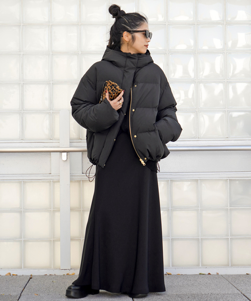 EVERYDAY I LIKE. コート アウター フードダウンジャケット(ブラック