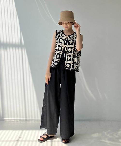 「AS KNOW AS plus」 ニットベスト FREE ブラック レディース_画像7