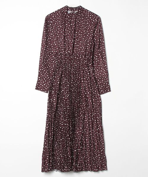 anuans（アニュアンス） 花柄長袖ワンピース FREE パープル レディース