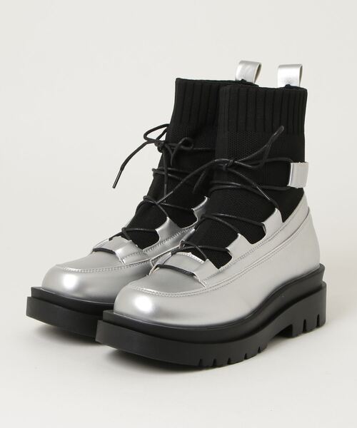 「LOVEHUNTER」 ショートブーツ LL シルバー レディース_画像8