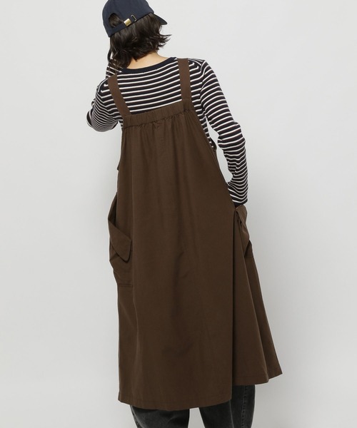 niko and…（ニコアンド） サロペットスカート MEDIUM チャコール