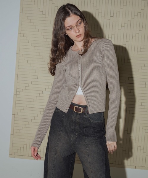 「Mili affinity」 ニットカーディガン FREE ブラウン レディース_画像8