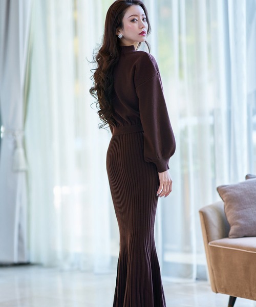 「emiriawiz」 ニットワンピース MEDIUM ベージュ レディース_画像3
