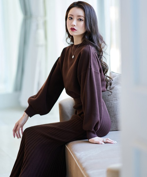 「emiriawiz」 ニットワンピース MEDIUM ベージュ レディース_画像4