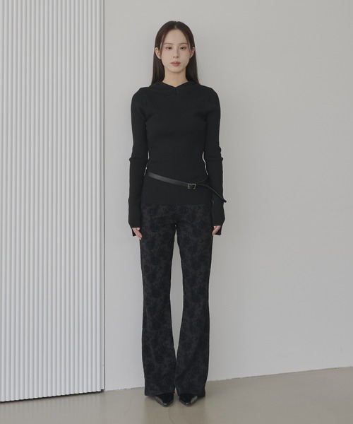 「UNE MANSION」 長袖ニット FREE ブラック レディース_画像2