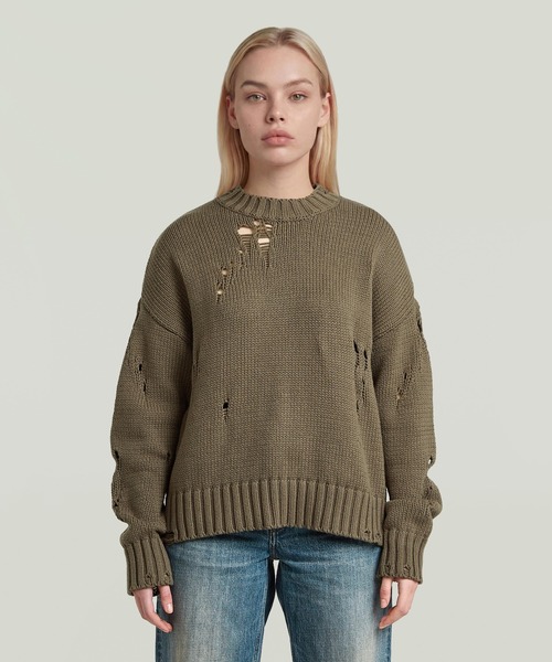 G-STAR RAW ニット セーター 「UNISEX」Drop Needle Loose Knit 