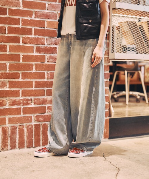 パンツ niko and ... 3D DROP WIDE DENIM S niko and…（ニコアンド） ワイドパンツ ジーンズ デニム デニムパンツ