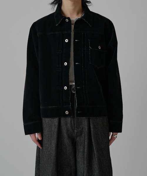 美品　大きいサイズ46 トゥービーシック　レッキスファーデニムジャケット Lui's（ルイス） デニムジャケット gジャン フロッキートラッカー