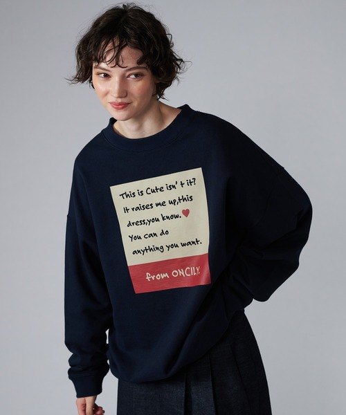 「ONCILY」 スウェットカットソー SMALL シルバー メンズ_画像3