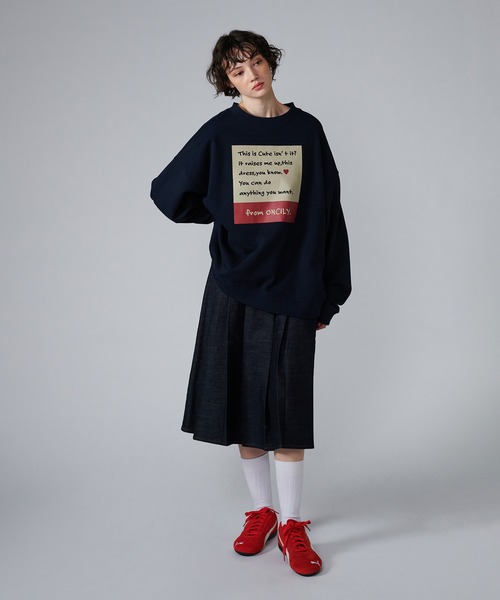 「ONCILY」 スウェットカットソー SMALL シルバー メンズ_画像8