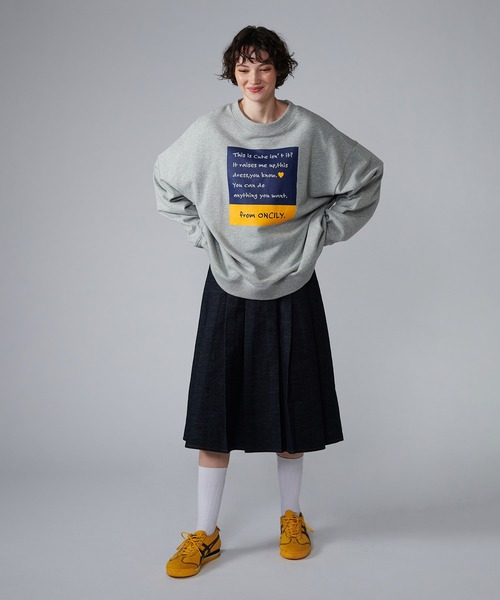 「ONCILY」 スウェットカットソー SMALL シルバー メンズ_画像9