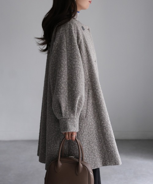 「Riberry」 ノーカラーコート MEDIUM ベージュ レディース_画像6