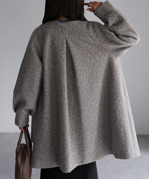 「Riberry」 ノーカラーコート MEDIUM ベージュ レディース_画像7