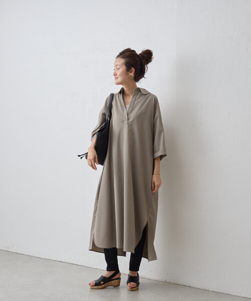 BEARDSLEY（ビアズリー） シャツワンピース FREE カーキ レディース