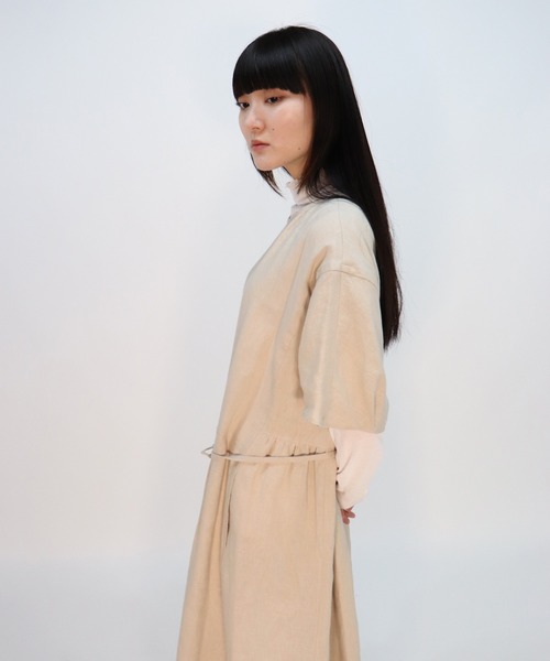 「haupia」 半袖ワンピース MEDIUM ベージュ レディース_画像5