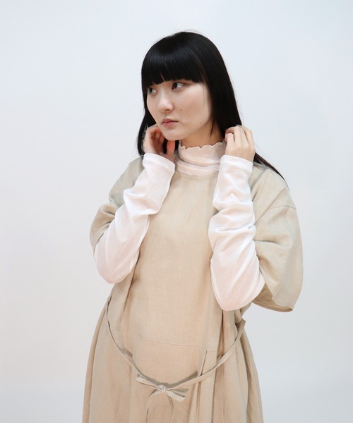 「haupia」 半袖ワンピース MEDIUM ベージュ レディース_画像7