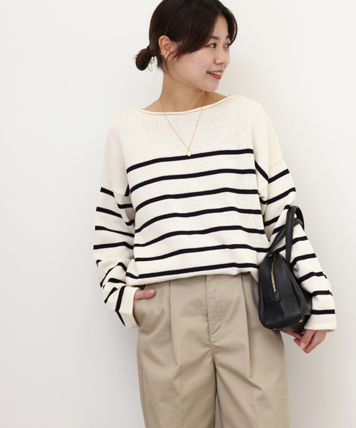 「TRICOTS JEAN MARC」 長袖ニット FREE ネイビー レディース_画像6