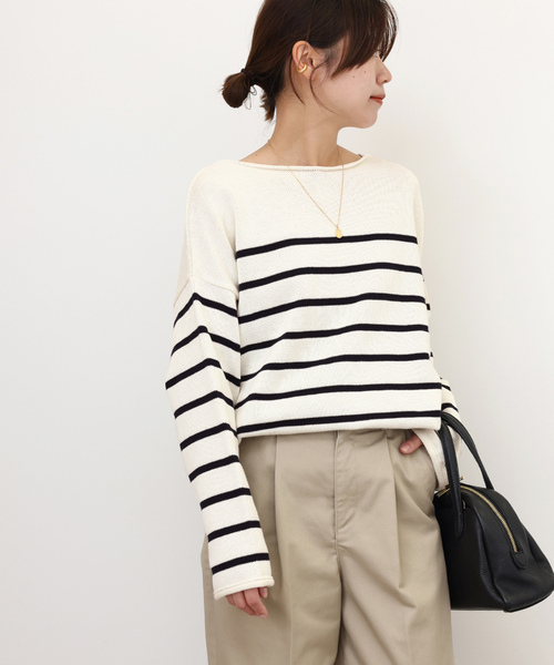 「TRICOTS JEAN MARC」 長袖ニット FREE ネイビー レディース_画像7