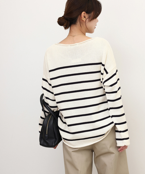 「TRICOTS JEAN MARC」 長袖ニット FREE ネイビー レディース_画像9