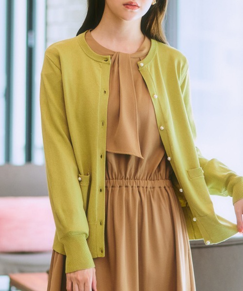 「7days Life Styling」 ニットカーディガン M 杢グレー レディース_画像2