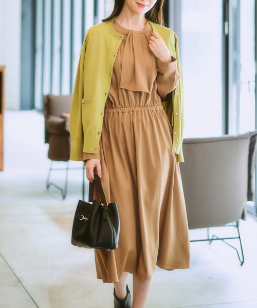 「7days Life Styling」 ニットカーディガン M 杢グレー レディース_画像3