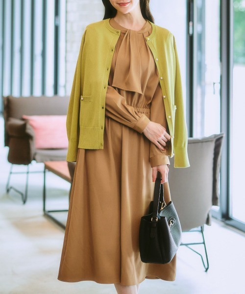 「7days Life Styling」 ニットカーディガン M 杢グレー レディース_画像4