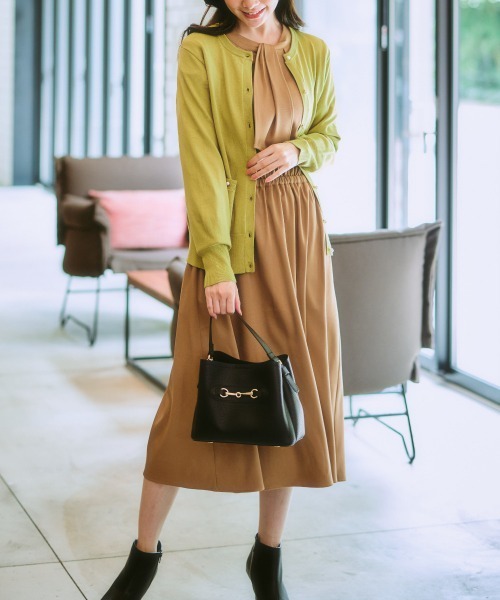 「7days Life Styling」 ニットカーディガン M 杢グレー レディース_画像6