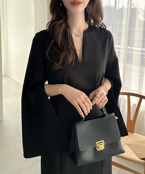 「Meiru」 長袖ワンピース MEDIUM ネイビー レディース_画像9