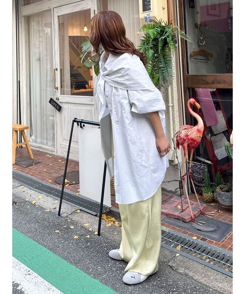 【Ungrid】リーフ柄ルーズシャツ Ungrid リーフ柄ルーズシャツ オフホワイト -ファッション通販 FASHION