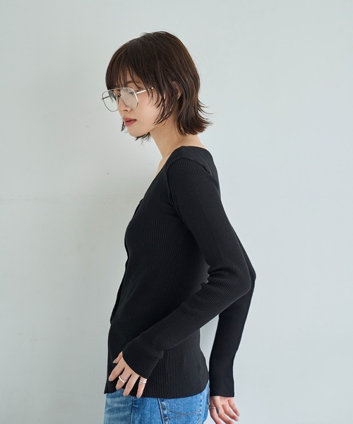 「meilmada」 ニットカーディガン FREE ブラウン レディース_画像7