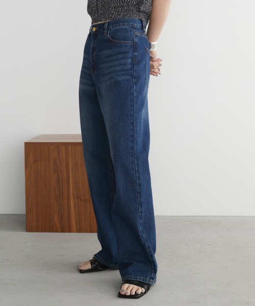 「Aunt Marie's」 デニムパンツ LARGE ネイビー レディース_画像8