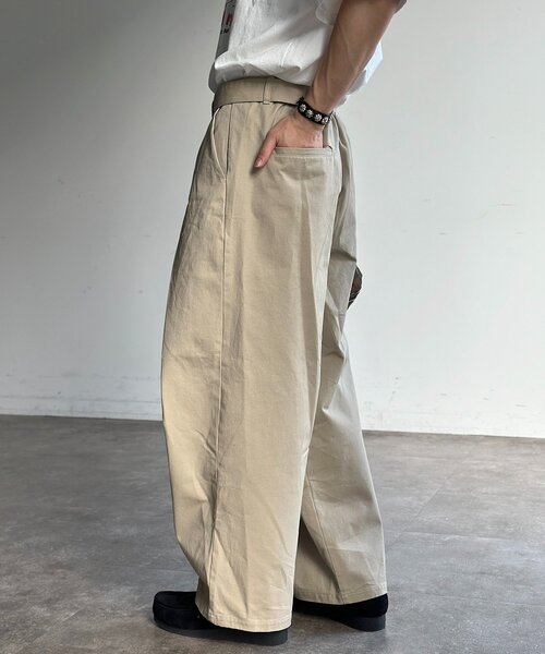 CPCM（シーピーシーエム） パンツ クロスタックベルト付きチノパンツ