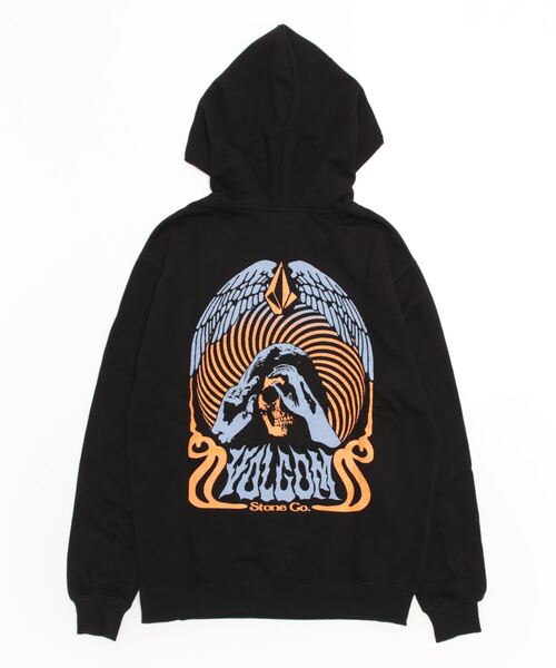 「VOLCOM」 プルオーバーパーカー L カーキ メンズ_画像3