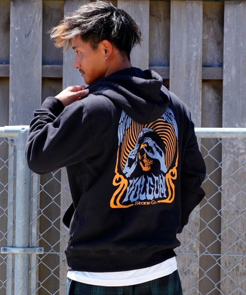 「VOLCOM」 プルオーバーパーカー L カーキ メンズ_画像6