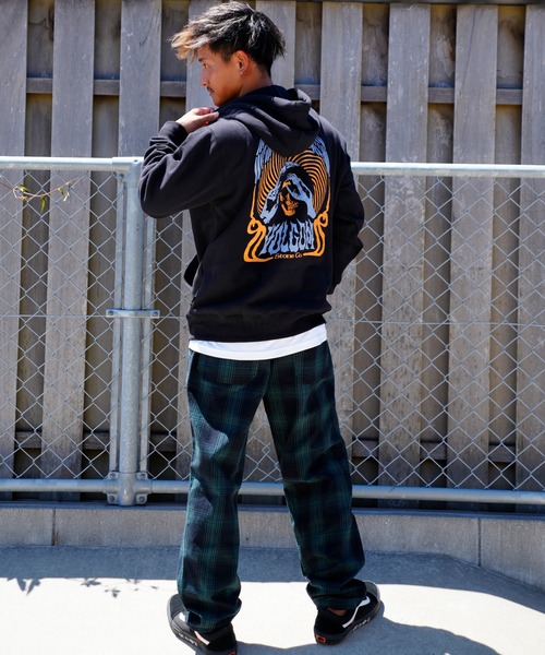 「VOLCOM」 プルオーバーパーカー L カーキ メンズ_画像7