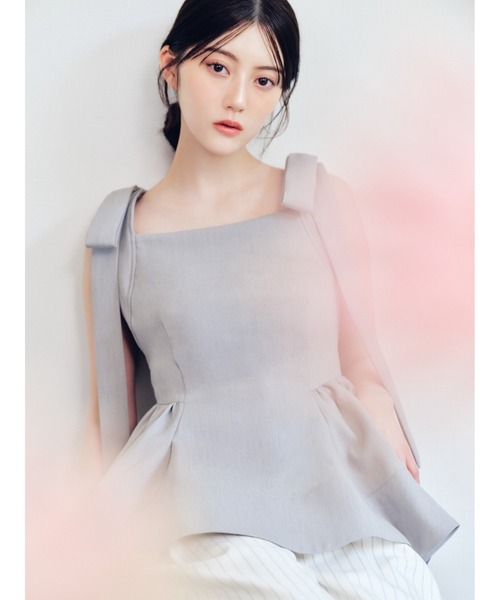 FRAY I.D（フレイ・アイディー） tシャツ 「WEB限定」リボンペプラム