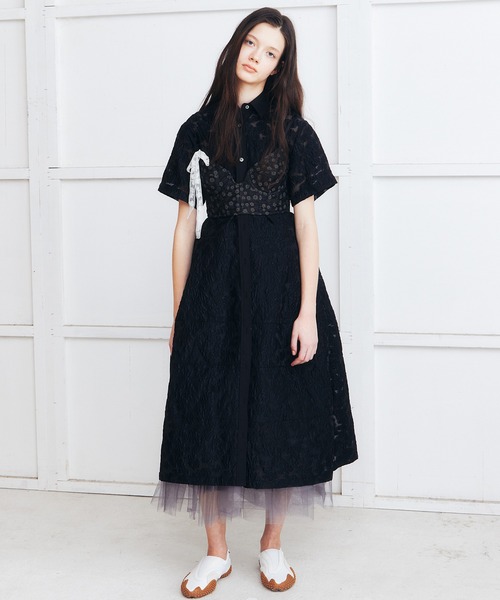 ワンピース シアージャカードドレス / Sheer Jacquard Dressの画像
