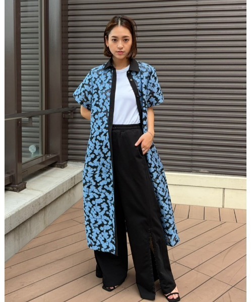 LE CIEL BLEU Sheer Jacquard Dress ネイビー36 LE CIEL BLEU（ルシェルブルー） ワンピース 半袖 シアージャカード