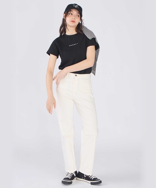 To b. by agnes パンツ ホワイトデニムストレートパンツ レディース
