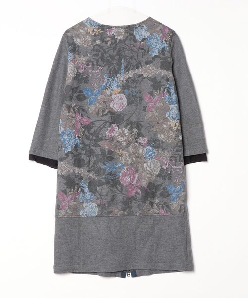 「H.A.K」 花柄長袖ワンピース 1 グレー レディース_画像2
