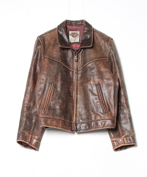 【美品】Harley-Davidson 羊革 レザージャケット M Harley Davidson（ハーレー・ダビッドソン） 「Harley-Davidson