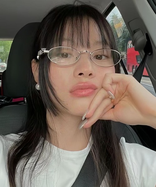 HALEY PESCA 伊達メガネ メガネ 眼鏡 HALEY PESCA/ビジューオーバル