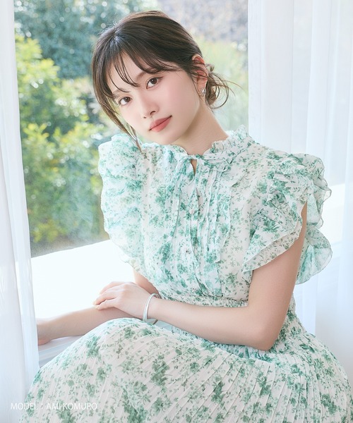 ワンピース 2026春夏新作 ピコフリルプリーツワンピース
