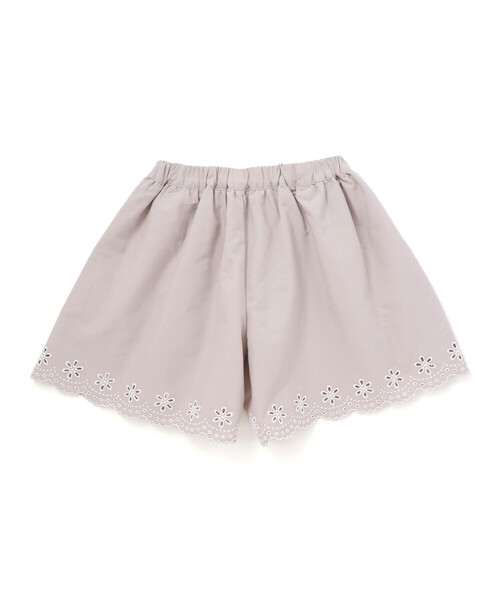 パンツ 「日本製」裾スカラップ刺しゅうショートパンツ(90〜140cm) キッズ 子供服 女の子の画像